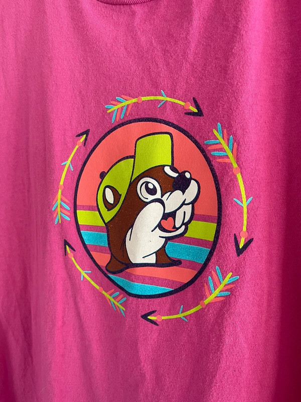 Buc-ee’s size xl pink neon tribal shirt 3