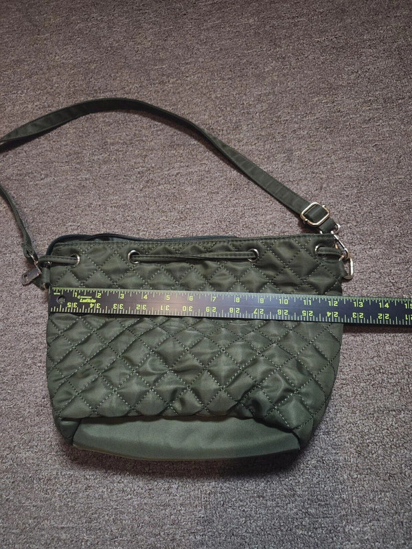 Olive Green Quilted Crossbody Bag 2