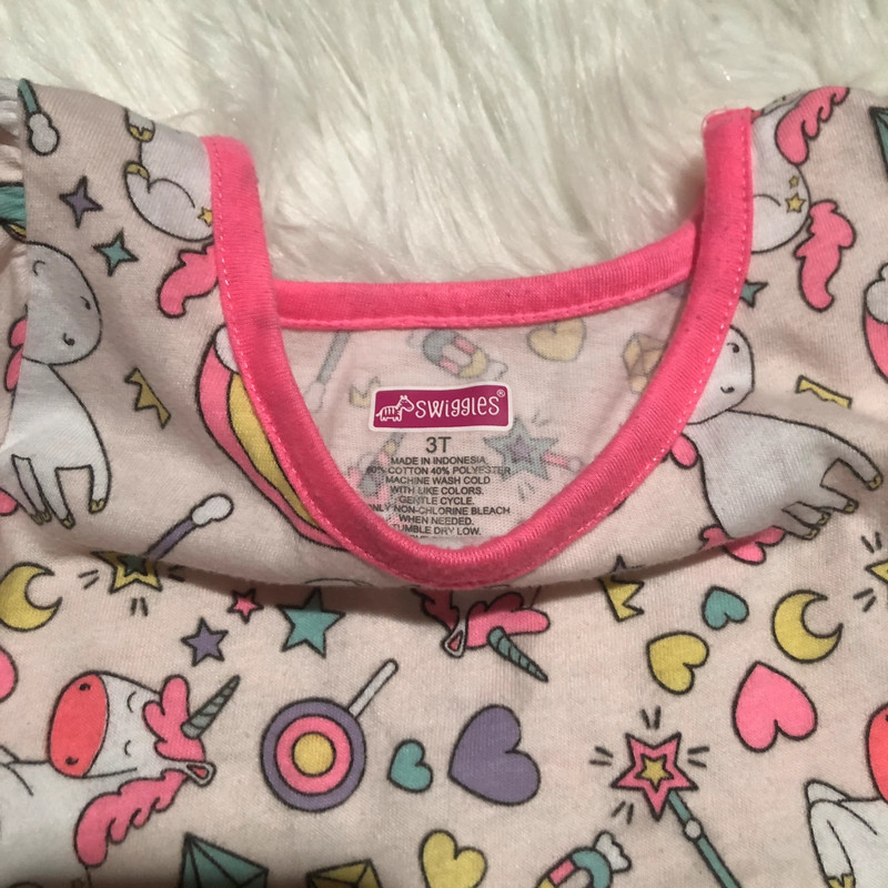 Swiggles 3T pink and fun print toddler baby girl dress 2