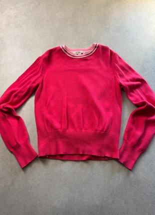 Pull col Tommy Hilfiger fuchsia – Taille M femme, merk: Tommy Hilfiger, staat: Heel goed, maat: M / 38 / 10, € 10,00, € 11,20 inclusief Kopersbescherming Pro