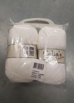 Lot 2 Pelotes de Laine Celia's Blanc, brand: LAINE, condizioni: Nuovo con cartellino, €2.99, €3.84 include la Protezione acquisti Pro