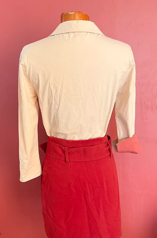 Chemise beige orangée vintage - photo numéro 2