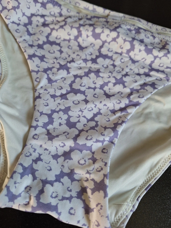 Culotte de bain fleur blanche violet T.36 Etam 2