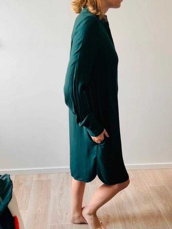Robe vert foncé à poids noir Kiabi taille 34 en très bon état - photo numéro 4