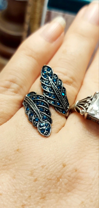 Silver Double Feather Ring. 3
