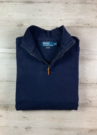 Pull Ralph Lauren 1/4 zip half zip col camionneur marine 100% coton - Taille  XXL, marke: Ralph Lauren, zustand: Sehr gut, größe: XXL, 35,00 €, 37,45 € beinhaltet Vinted-Käuferschutz Pro
