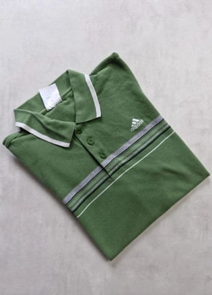 Polo vert Adidas rayé col contrasté – Taille 2XO (équivalent XXL homme), marque: adidas, état: Très bon état, taille: XXL, 16,00 €, 17,50 € Protection acheteurs incluse