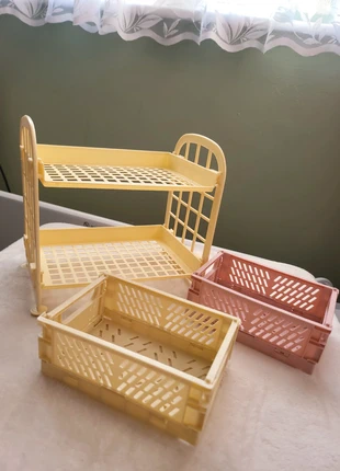 Set of 3 Desk Plastic Folding Boxes, condition: Very good, £3.50, £4.08 includes Buyer Protection