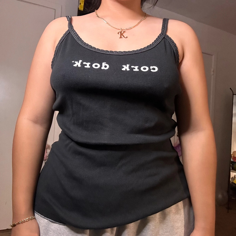 2000s “cork dork” black tank 2