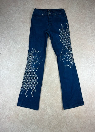 Pantalon jean femme, avec broderie argentée Gianfranco Ferré Taille 28, brand: Gianfranco Ferré, condition: Very good, size: S / 36 / 8, €17.00, €18.55 includes Buyer Protection