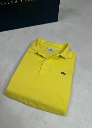 Polo Lacoste Brodé Yellow White logo Cotton 100%, brand: Lacoste, condition: Very good, size: XL, €18.90, €20.55 includes Buyer Protection