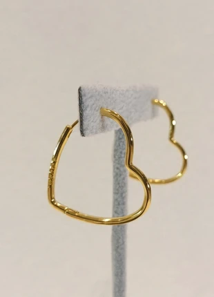 Pendientes aro corazón dorado plata Earrings Boucles d'oreilles créoles, marca: Plata, estado: Muito bom, €14.00, €15.40 inclui Proteção do Comprador