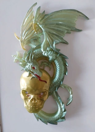 Vintage Fantasy Wall Plaque – Green Dragon with Skull, merk: Dragon, staat: Heel goed, € 12,50, € 13,83 inclusief Kopersbescherming