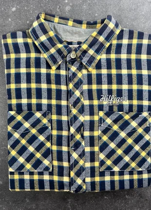 chemise Tommy Hilfiger Denim à carreaux bleu jaune logo brodé - S homme - coton AA 184, marque: Tommy Hilfiger, état: Neuf sans étiquette, taille: S, 11,00 €, 12,25 € Protection acheteurs (Pro) incluse