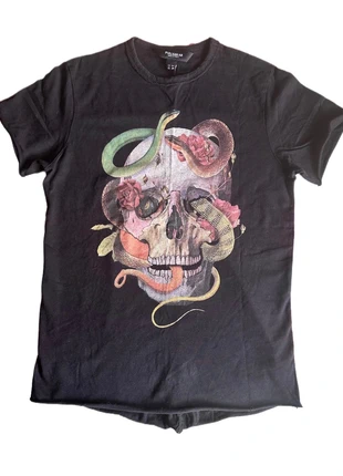 🐍🍊camiseta calavera con serpientes grunge style unisex, marque: Pull & Bear, état: Très bon état, taille: XS, 5,00 €, 5,95 € Protection acheteurs incluse