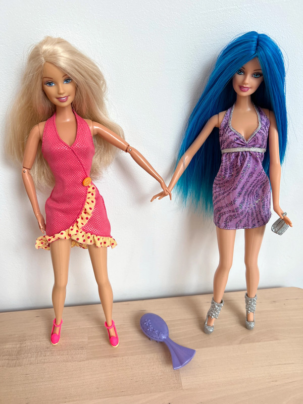 Coffret 2 Habits Barbie Robe Violette Et sac A Mains Avec Short Et Chemise  3701267584285 