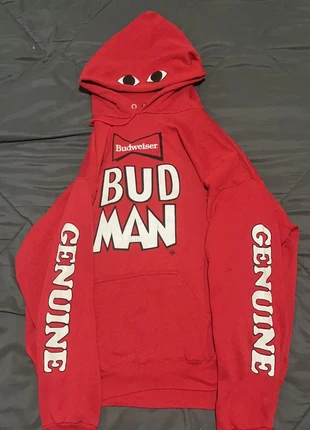 Bud Man Red Graphic Jumper, brand: Tultex, condition: Very good, size: L, £20.00, £21.70 includes Buyer Protection