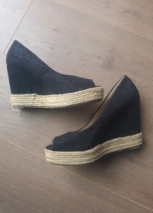 Espadrille compensées noir paillette, brand: Hoyvoy, condizioni: Ottime, taglia: 39, €10.00, €11.20 include la Protezione acquisti