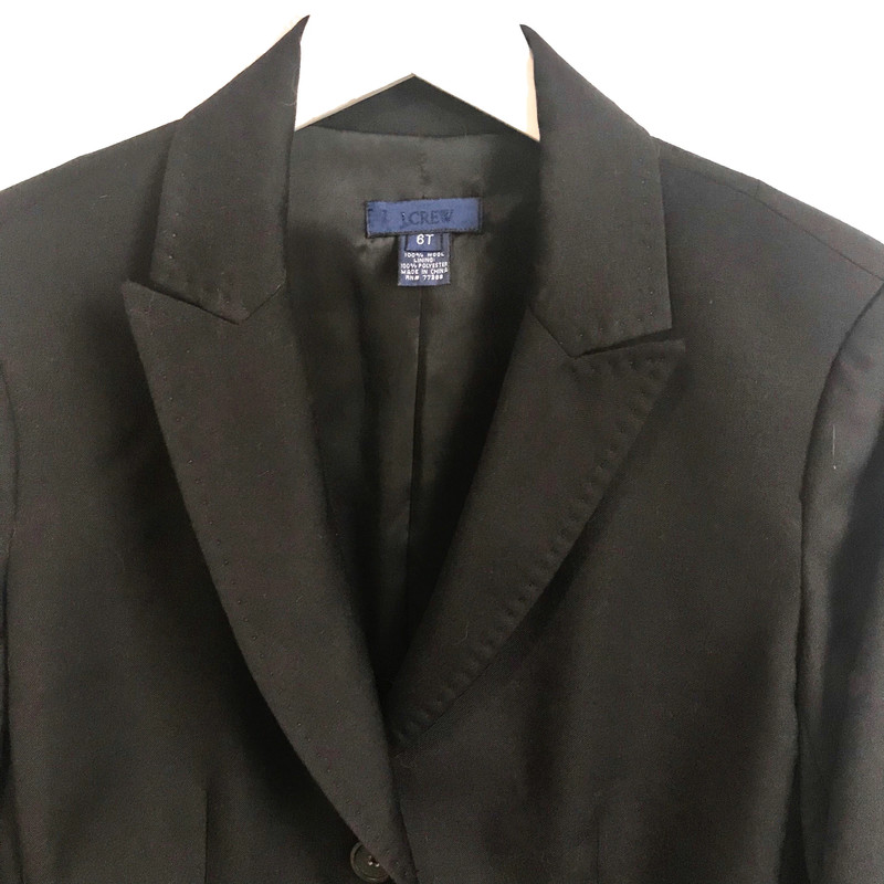 J. Crew Tailored blazer in Italian Wool. Size 6T, Black 4