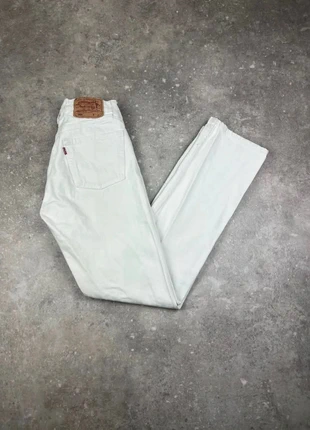 Pantalon Jeans Levis 501 Taille FR38 W28 L32 Homme Blanc Coton Coupe Droite #L40, merk: Levi's, staat: Heel goed, maat: W28 | FR 38, € 21,30, € 23,07 inclusief Kopersbescherming Pro