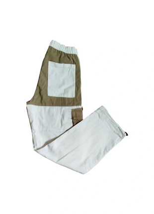 Pantalon Bershka denim tricolore beige blanc marron taille S., marque: Bershka, état: Très bon état, taille: S, 12,00 €, 13,30 € Protection acheteurs incluse