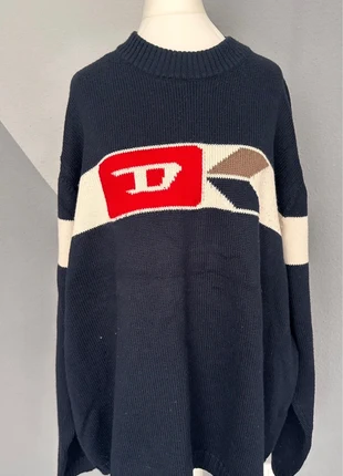 Vintage Diesel D Logo Strickpullover mit Rundhalsausschnitt, Marineblau, Herrengröße XXL, marque: Diesel, état: Très bon état, taille: XXL, 69,00 €, 73,15 € Protection acheteurs incluse