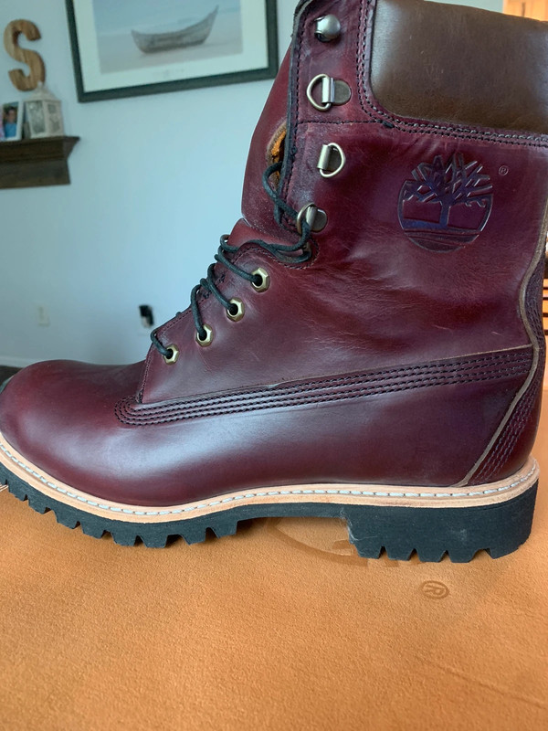 Burgundy Timberland boots 1