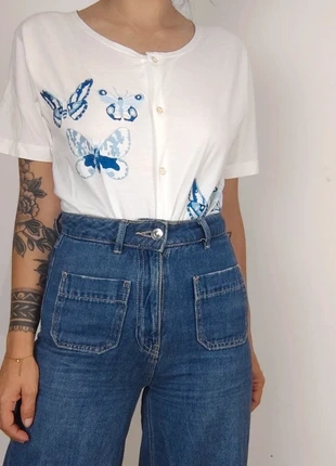 T shirt chemisier broderie papillons Vintage 80s 90s taille M/L, marque: Vintage, état: Très bon état, taille: M / 38 / 10, 14,00 €, 15,40 € Protection acheteurs (Pro) incluse