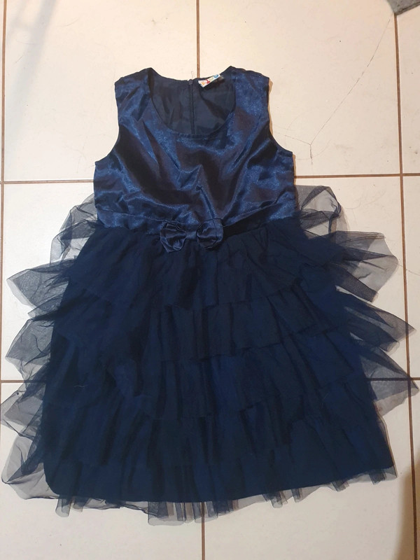 Dark blue kids party dress 3