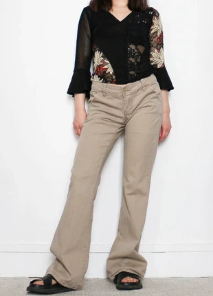 Light brown flared pants | Pantalon évasé camel coton taille basse, marque: Unionbay, état: Très bon état, taille: XS / 34 / 6, 10,00 €, 11,20 € Protection acheteurs (Pro) incluse