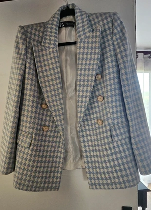 Blazer pied de poule bleu zara, marca: Zara, estado: Nuevo sin etiquetas, tamaño: S / 36 / 8, 20,00 €, 21,70 € Protección al comprador incluida