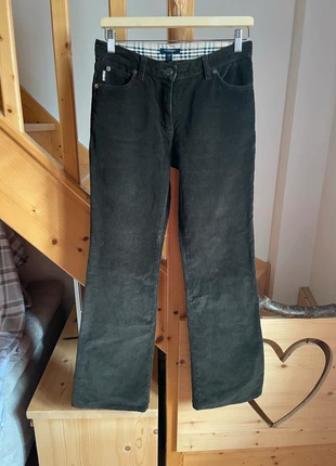 Pantaloni verde scuro in velluto mille righe “Burberry” logo monogram - taglia S/IT40 Italy🇮🇹 , marque: Burberry, état: Très bon état, taille: S / 36 / 8, 50,00 €, 53,20 € Protection acheteurs incluse