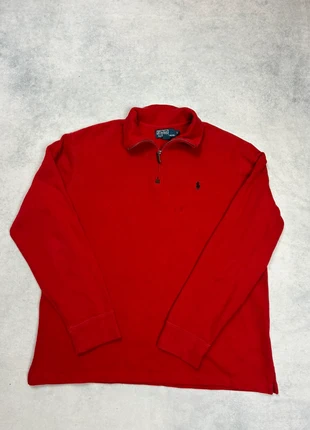 Half zip Ralph Lauren Rouge col camionneur 1/4 zip logo brode - L, marke: Ralph Lauren, zustand: Sehr gut, größe: L, 35,00 €, 37,45 € inklusive Vinted-Käuferschutz