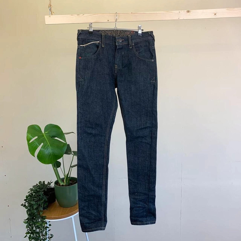Navy blue Beck & Hersey selvedge denim jeans size 28 regular - Vinted