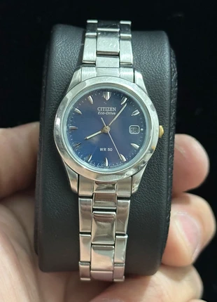 Citizen Eco-Drive WR50 E010 61. Beautiful Blue Dial Silver Tone Womans Watch, brand: Citizen, condition: Good, size: One size, £65.00, £68.95 includes Buyer Protection Pro