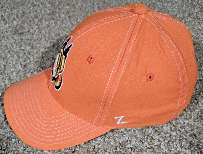 Zephyr M/L Fitted Orange Baseball Hat Unknown Team Logos 2