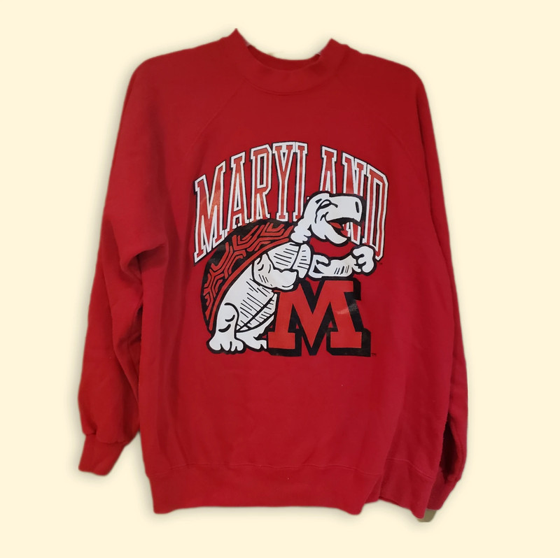 90s University of Maryland Terrapins Red Sweatshirt 1