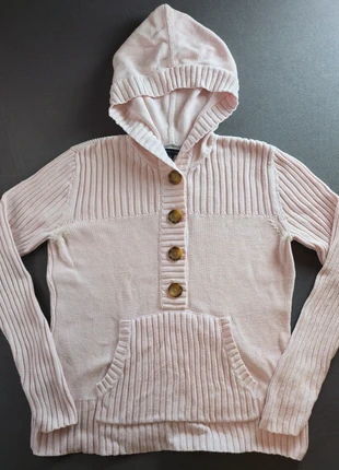 Pull à capuche Tommy Hilfiger femme L rose pâle coton tricoté – style casual chic, merk: Tommy Hilfiger, staat: Heel goed, maat: L / 40 / 12, € 15,00, € 16,45 inclusief Kopersbescherming