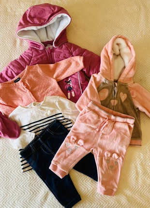 Lot fille 3 mois jogging ensemble cardigan gilet jean veste hiver Orchestra Kiabi set rose blanc, brand: Orchestra, condition: Very good, size: 1-3 months / 56 cm, €6.00, €7.00 includes Buyer Protection