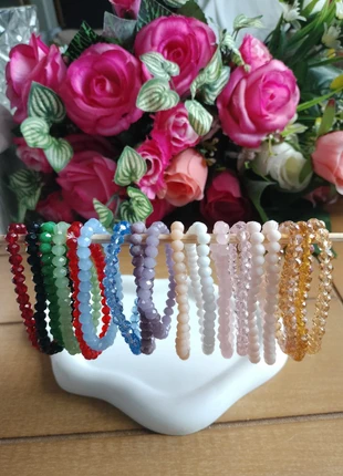 Bracelet perle crystal fin – 3€ au choix / Possibilité de lot, staat: Nieuw met prijskaartje, € 3,00, € 3,85 inclusief Kopersbescherming