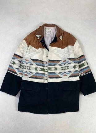Manteau Coat Vintage année 1970 laine Wool Motif Aztec manches longues sleeves Beige Taille L, marque: Vintage Dressing, état: Bon état, taille: L, 50,00 €, 53,20 € Protection acheteurs (Pro) incluse
