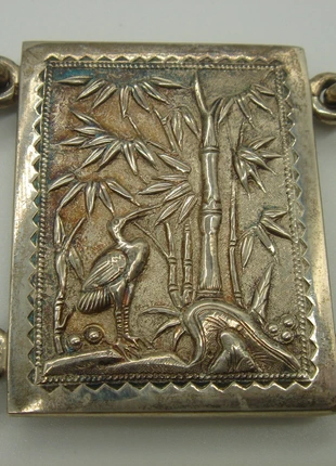 An Vintage Asian Solid Silver Panel Bracelet, condition: Good, £95.00, £100.45 includes Buyer Protection