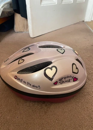 Kids Pink “Groovy Chick” Bike Helmet – Heart Print, brand: Pink, condition: Very good, £2.50, £3.33 includes Buyer Protection