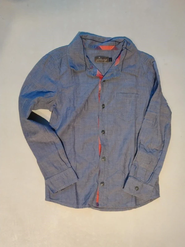 chemise manches longues bleu jean bourget 6 ans