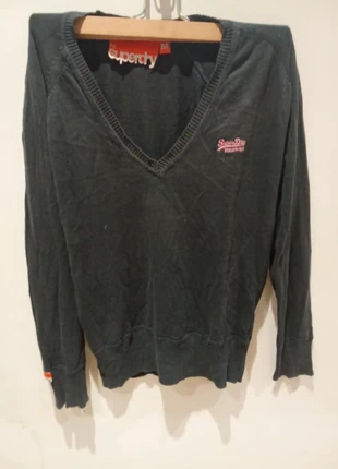 Pull Superdry – femme – bleu grisé – col V – taille M – très bon état, brand: Superdry, condition: Very good, size: M / 38 / 10, €8.00, €9.10 includes Buyer Protection