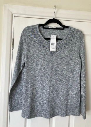 Cache-Cache - Grey Diamanté Top, brand: Cache Cache, condition: New with tags, size: XL / UK 20-22, £8.00, £9.10 includes Buyer Protection