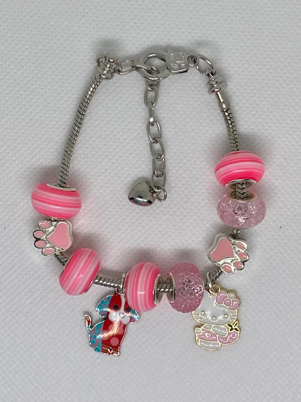 Cute Cat charm Bead bangle