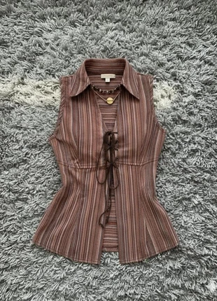 Chemise sans manches rayée col V avec ceinture - S, brand: Zyra, condizioni: Ottime, taglia: Altro, €32.00, €34.30 include la Protezione acquisti