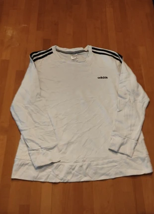 Sweat Adidas blanc climalite- Taille XL – manches avec 3 bandes noires, brand: adidas, condizioni: Buone, taglia: XL / IT 46 / EU 42, €10.00, €11.20 include la Protezione acquisti