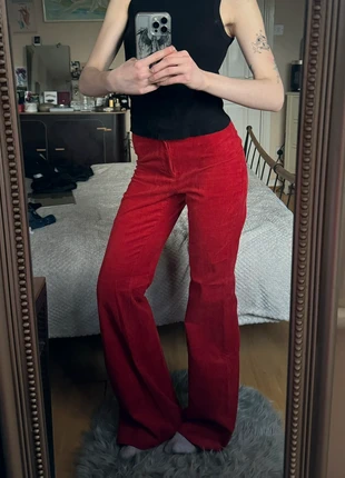 Velvet vintage red trousers, brand: Fórmula Joven, condition: Very good, size: S / UK 8-10, £12.00, £13.30 includes Buyer Protection